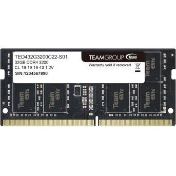 Оперативная память для ноутбука 32GB DDR4 3200Mhz Team Group ELITE SO-DIMM TED432G3200C22-S01 - Metoo (2)