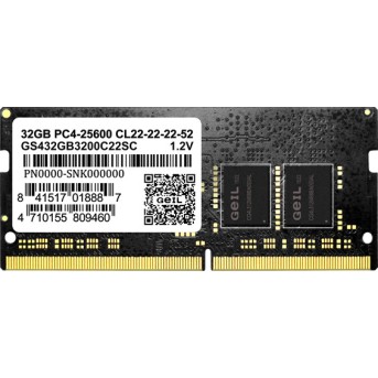 Оперативная память для ноутбука 8GB DDR4 3200MHz GEIL PC4-25600 SO-DIMM 22-22-22-52 GS48GB3200C22SC - Metoo (4)