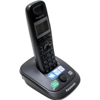 Радиотелефон PANASONIC KX-TG2521 (RUT) Спикерфон на трубке. Темно-серый металлик - Metoo (3)