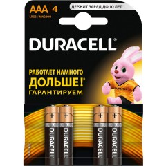 Батарейка DURACELL Basic ААА 4шт LR03 (мизинчиковые)