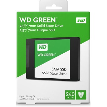 Твердотельный накопитель 240GB SSD WD GREEN 2.5” SATA3 R545Mb/<wbr>s W465Mb/<wbr>s 7мм WDS240G3G0A - Metoo (2)