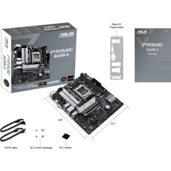 Материнская плата ASUS PRIME B650M-K AM5 2xDDR5 4xSATA3 RAID 2xM.2 VGA HDMI DP mATX - Metoo (3)
