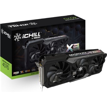 Видеокарта Inno3D GeForce RTX4070 ICHILL X3, 12G GDDR6X 192-bit HDMI 3xDP C40703-126XX-186148H в Metoo.kz - Metoo (1)