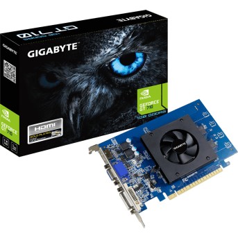 Видеокарта Gigabyte GeForce GT710 Low Profile 1GB DDR5 64bit DVI HDMI GV-N710D5-1GL - Metoo (1)