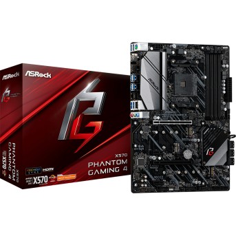Материнская плата ASRock X570 PHANTOM GAMING 4 AM4 4xDDR4 8xSATA3 RAID 2xHyper M.2 ATX в Metoo.kz - Metoo (1)