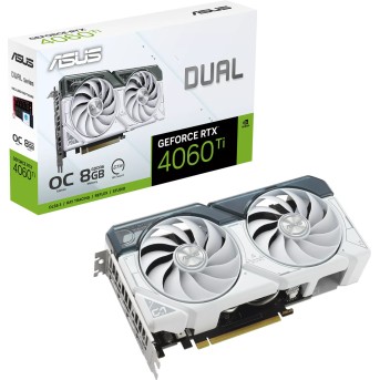 Видеокарта ASUS GeForce RTX4060Ti OC GDDR6 8GB 128-bit HDMI 3xDP DUAL-RTX4060TI-O8G-WHITE в Metoo.kz - Metoo (1)