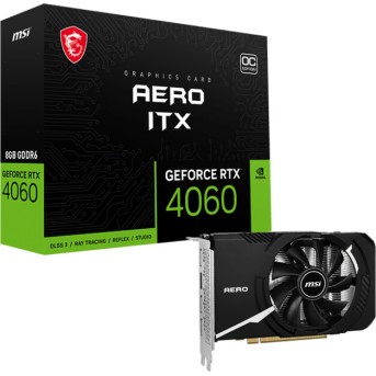 Видеокарта MSI GeForce RTX 4060 AERO ITX 8G OC, 8G GDDR6 128-bit HDMI 3xDP в Metoo.kz - Metoo (1)