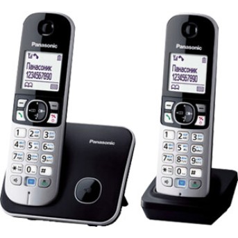 Радиотелефон PANASONIC KX-TG6812 (RUB) Черный - Metoo (1)