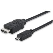 Кабель Manhattan HEC ARC 3D 4K HDMI(M) - Micro (M) Black 2м