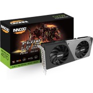 Видеокарта Inno3D GeForce RTX4070 Twin X2 OC, 12G GDDR6X 192-bit HDMI 3xDP N40702-126XX-185252N