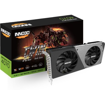 Видеокарта Inno3D GeForce RTX4070 Twin X2 OC, 12G GDDR6X 192-bit HDMI 3xDP N40702-126XX-185252N - Metoo (1)