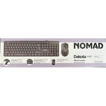 Проводной набор Клавиатура + Мышь Nomad Dacota C-270 104 клавиши 1000 dpi 1,5м рус, англ, каз - Metoo (1)