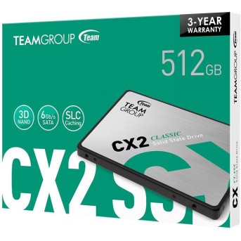 Твердотельный накопитель 512GB SSD TeamGroup CX2 2.5” SATA3 R530Mb/<wbr>s, W470MB/<wbr>s T253X6512G0C101 - Metoo (2)