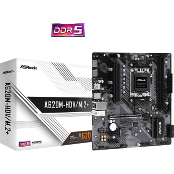 Материнская плата ASRock A620M-HDV/<wbr>M.2+ AM5 2xDDR5 4xSATA3 RAID 2xM.2 HDMI DP mATX - Metoo (1)