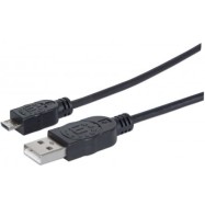 Кабель Manhattan USB 2.0 A (M) - Micro-B (M) Черный 1.8м