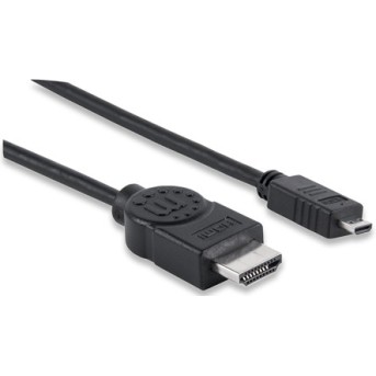 Кабель Manhattan HEC ARC 3D 4K HDMI(M) - Micro (M) Black 2м - Metoo (2)
