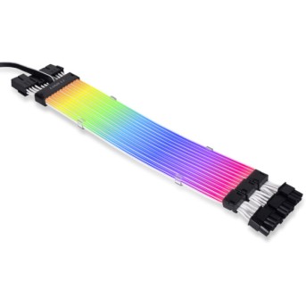 Светящийся ARGB кабель для видеокарты 12+4 pin Lian Li Strimer PLUS V2 with ARGB 8 light guides - Metoo (1)
