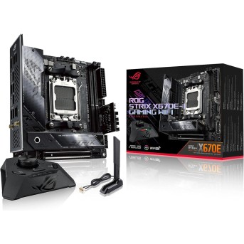 Материнская плата ASUS ROG STRIX X670E-I GAMING WIFI AM5 2xDDR5 2xSATA RAID 2xM.2 HDMI Type-C mATX - Metoo (1)