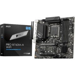 Материнская плата MSI PRO B760M-A WIFI LGA1700 4xDDR5 4xSATA3 RAID 2xM.2 2xHDMI 2xDP mATX