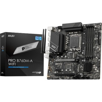 Материнская плата MSI PRO B760M-A WIFI LGA1700 4xDDR5 4xSATA3 RAID 2xM.2 2xHDMI 2xDP mATX - Metoo (1)