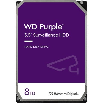 Жесткий диск для видеонаблюдения HDD 8Tb Western Digital Purple SATA3 256Mb 5640rpm 3,5" WD85PURZ - Metoo (1)