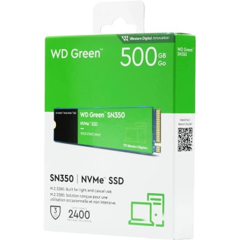 Твердотельный накопитель 500GB SSD WD GREEN SN350 M.2 2280 NVMe x4 R2400Mb/<wbr>s W1500Mb/<wbr>s WDS500G2G0C - Metoo (2)