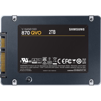 Твердотельный накопитель 2000GB SSD Samsung 870 QVO 2.5” SATA3 R560Mb/<wbr>s W530MB/<wbr>s MZ-77Q2T0BW - Metoo (4)