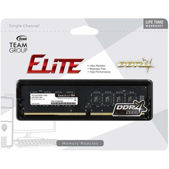 Оперативная память 4GB 2666MHz DDR4 Team Group ELITE PC4-21300 CL19 TED44G2666C1901 - Metoo (1)