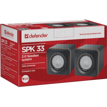Колонки стерео Defender SPK 33 черные (Питание и сигнал по USB) - Metoo (4)
