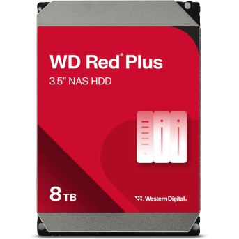 Жесткий диск для NAS систем HDD 8Tb Western Digital RED Plus SATA6Gb/<wbr>s 3.5" 256Mb 5400rpm WD80EFPX - Metoo (1)