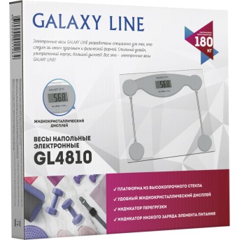 Весы напольные электронные GALAXY LINE GL 4810 СЕРЫЕ, макс. допустимый вес 180кг Артикул:гл4810лсер - Metoo (8)