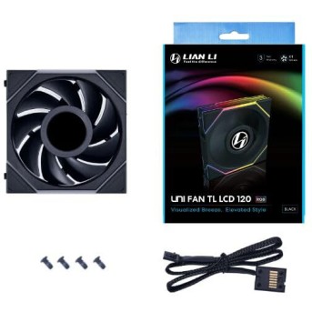Вентилятор для корпуса Lian Li UNI FAN TL LCD 120 ARGB 120mm Black 12TLLCD1B - Metoo (2)