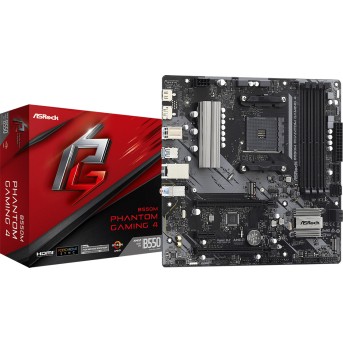 Материнская плата ASRock B550M PHANTOM GAMING 4 AM4 4xDDR4 6xSATA3 2xM.2 HDMI DP mATX - Metoo (1)