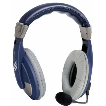 Наушники с микрофоном Defender Gryphon HN-750 Blue Регулят. громк., 2м кабель - Metoo (1)