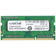 Memory SO-DIMM DDR3 Crucial 2GB PC3-12800 Unbuffered NON-ECC 1.35V