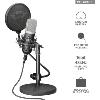 Студийный USB-микрофон Trust GXT 252 EMITA STREAMING MICROPHONE в Metoo.kz - Metoo (1)