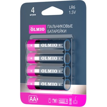 Элемент питания LR6 AA Olmio Alkaline LR6 - 4штуки в упаковке - Metoo (1)
