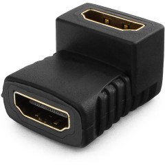 Переходник HDMI  HDMI Cablexpert A-HDMI-FFL, 19F/19F, угловой, золотые разъемы, пакет..
