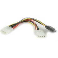 Кабель питания SATA Cablexpert CC-SATA-PSY2, 15см, molex 4pin/molex4pin+sata 15pin, на 2 устр.