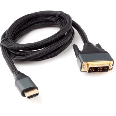Кабель HDMI-DVI Cablexpert CC-HDMI-DVI-4K-6, 4K, 19M/19M, 1.8м, single link, нейлоновая оплетка, м..