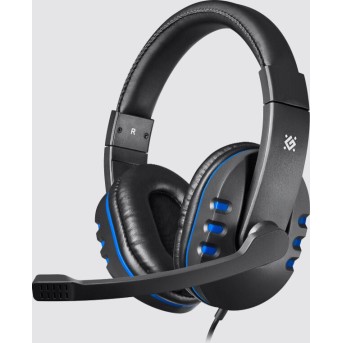 Наушники-гарнитура игровые Defender Warhead G-160 черный+синий - Metoo (1)