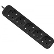 Удлинитель Defender с заземлением M518 1.8 м, 5 розеток черный