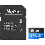 Карта памяти MicroSD 64GB Class 10 U1 Netac P500 NT02P500STN-064G-R с адаптером SD..