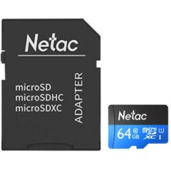 Карта памяти MicroSD 64GB Class 10 U1 Netac P500 NT02P500STN-064G-R с адаптером SD..