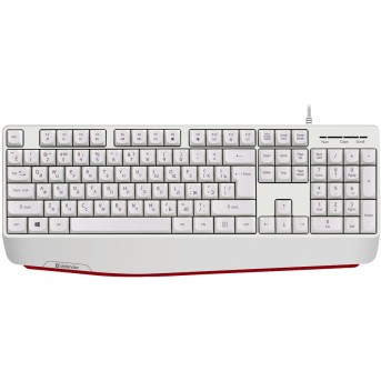 Клавиатура проводная Defender Atom HB-546 USB RU, белый - Metoo (1)