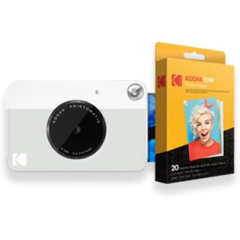 Фотоаппарат моментальной печати Kodak PRINTOMATIC серый+Фотобумага 2х3 Kodak ZINK 20 шт - Metoo (1)