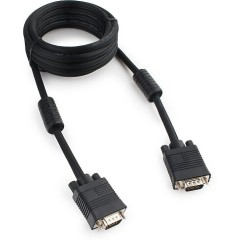 Кабель VGA Premium Cablexpert CC-PPVGA-10-B, 15M/<wbr>15M, 3.0м, черн, тройной экран, феррит.кольца, паке