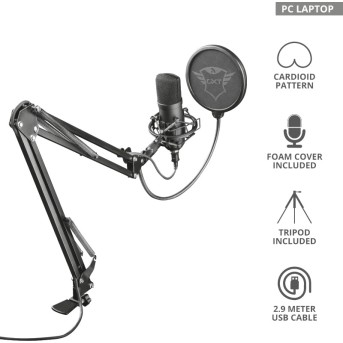 Студийный USB-микрофон Trust GXT 252 EMITA PLUS STREAMING MICROPHONE - Metoo (1)