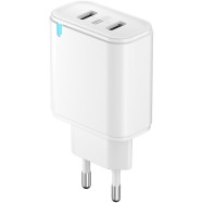 Зарядное устройство сетевое Olmio USBx2 Smart IC 2.4A белый
