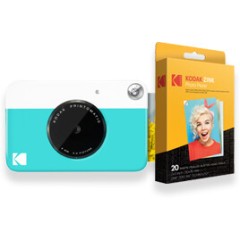 Фотоаппарат моментальной печати Kodak PRINTOMATIC голубой+Фотобумага 2х3 Kodak ZINK 20 шт